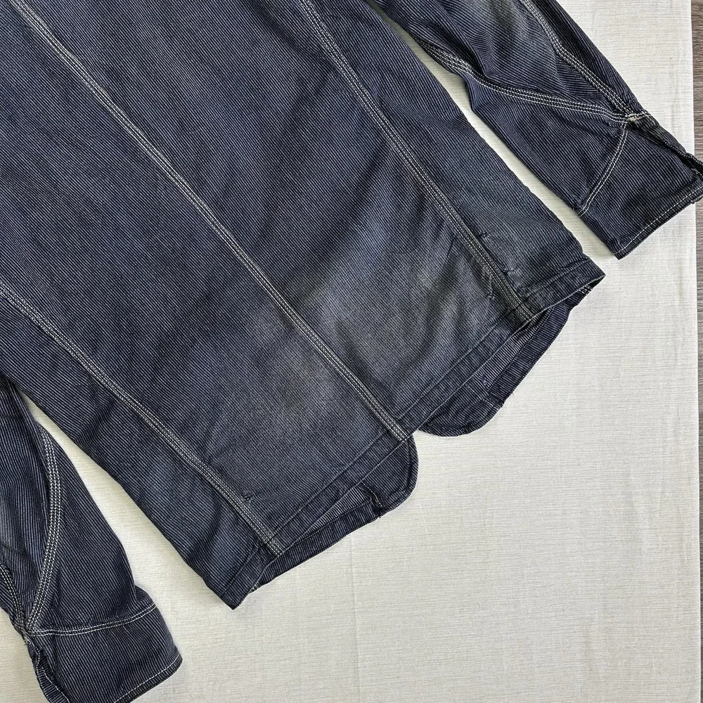 Diesel Railroad Stripe Denim Jacket Sanforized Chinstrap Men Medium Western Fade